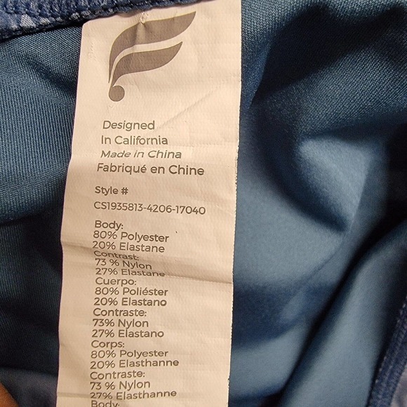 Fabletics Women's Size Med Teal Blue Dusk Mid Rise Ultracool Crop Leggings Pants - Picture 2 of 9